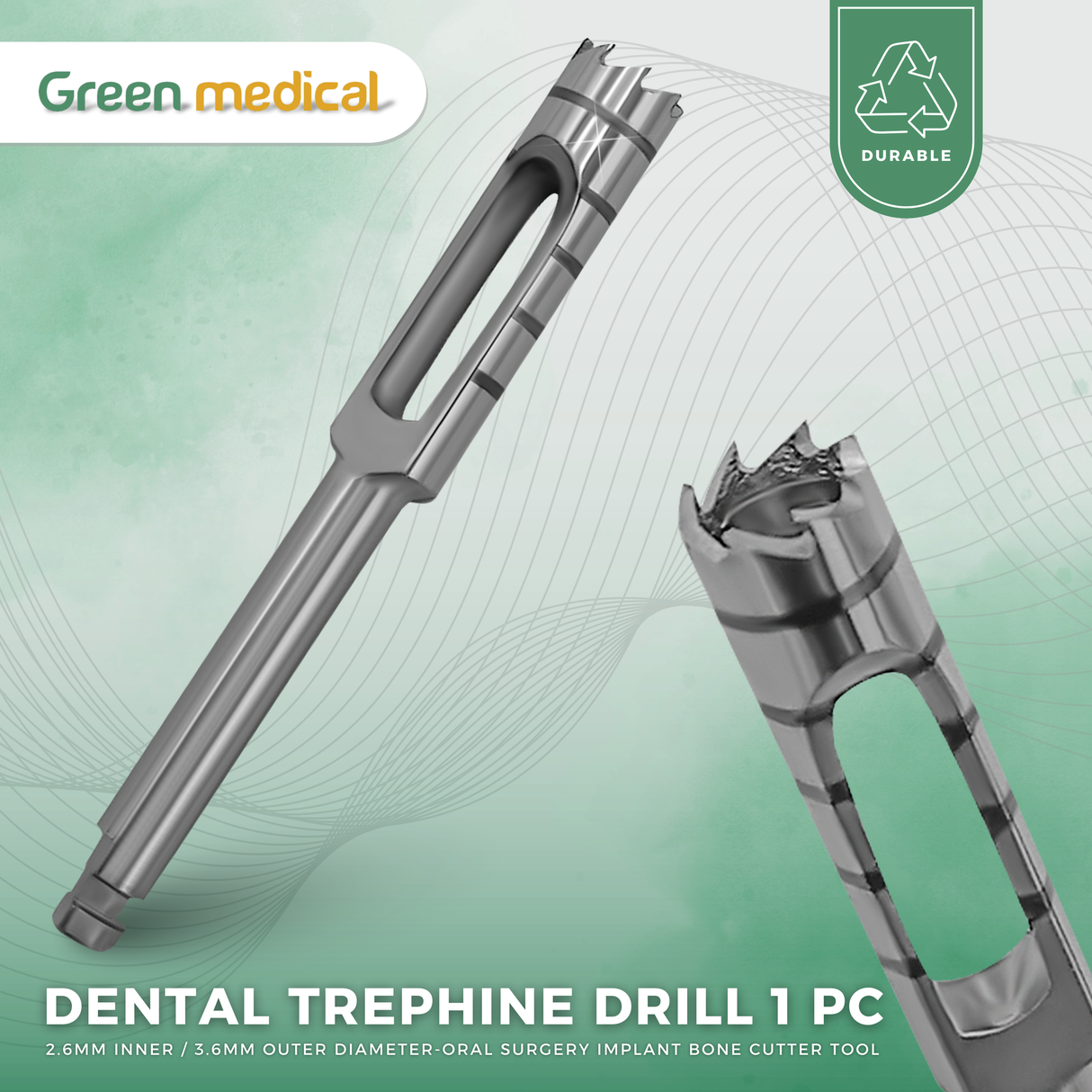 Dental Trephine Drill Surgical Implant Tool 1 Pc – Stainless Steel, Precise Cutting