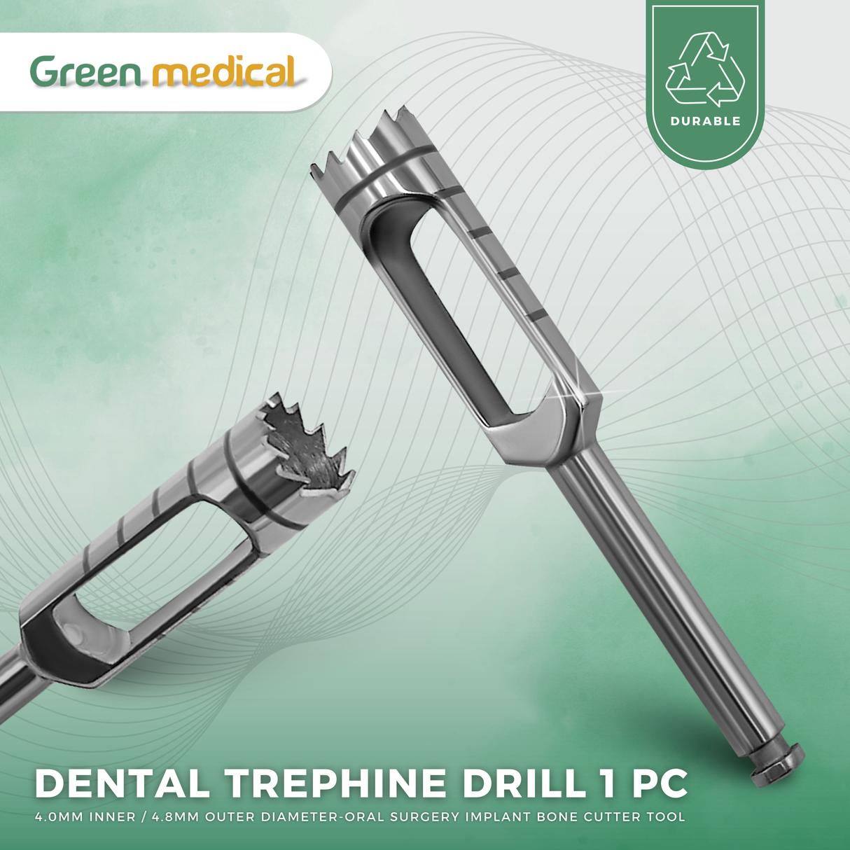 Dental Trephine Drill Surgical Implant Bone Removal Cutter Kit 1 Pc Stainless CE