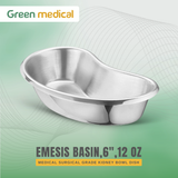 Emesis Basin 6” 12 oz – Stainless Steel Medical Surgical Grade Kidney Bowl Dish