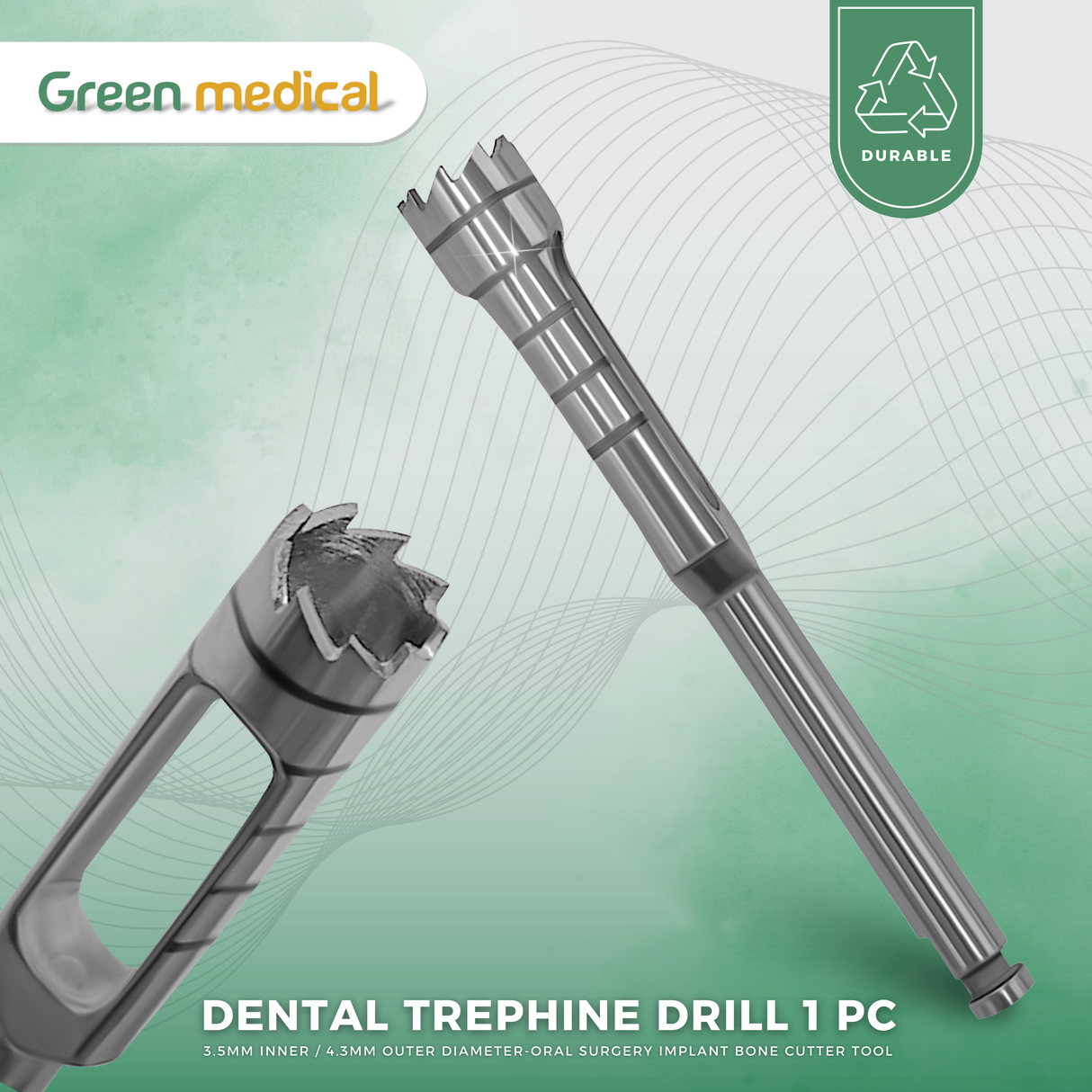 Dental Trephine Drill Surgical Implant Tool 1 Pc – Stainless Steel, High Precision