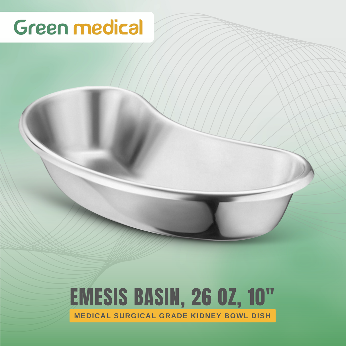 Emesis Basin 26 oz, 10″ Stainless Steel Medical Surgical Grade Kidney Bowl Dish