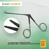Black Coated Alligator Micro Tip Forceps 3.5" Serrated Jaws German Grade