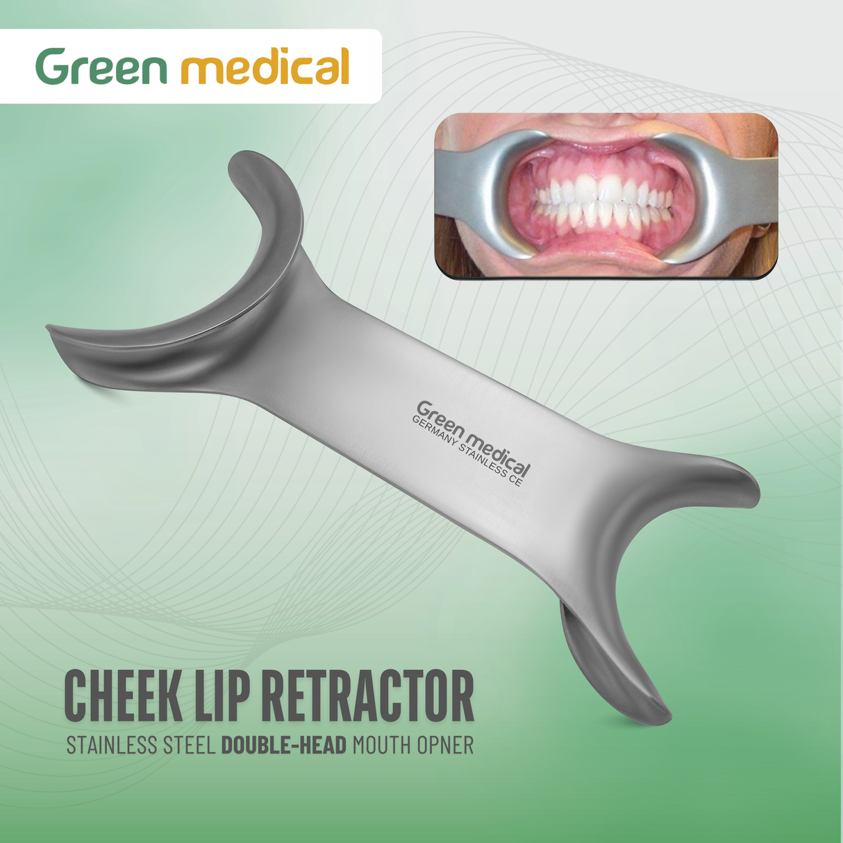 Cheek Lip Retractor Dental Double-Head Mouth Opener Metal Hook