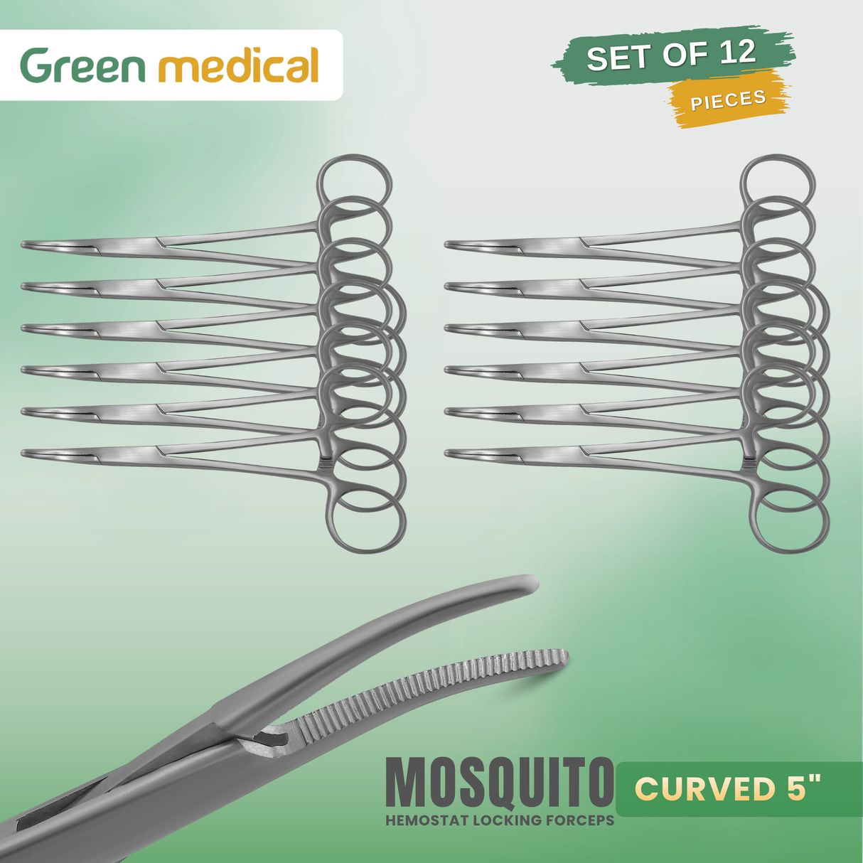 12 Pcs Mosquito Locking Forceps 5" Curved Surgical & Veterinary Instruments Stainless Steel German Grade