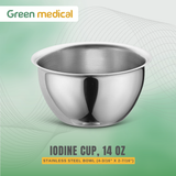Stainless Steel Iodine Cup, 14 oz – Medical Surgical Grade Bowl 4-3/16" x 2-7/16"