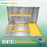 Dental Sterilization Cassette Autoclavable X-Large Cassette (Yellow)