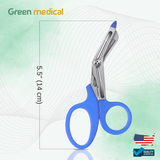 EMT Shears (Scissors) Bandage Paramedic EMS Rescue 5.50" ROYAL BLUE TIP German Grade
