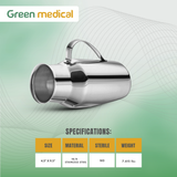 Stainless Steel Male Urinal – Durable 4.5" x 9.5" Hospital-Grade Medical Ware
