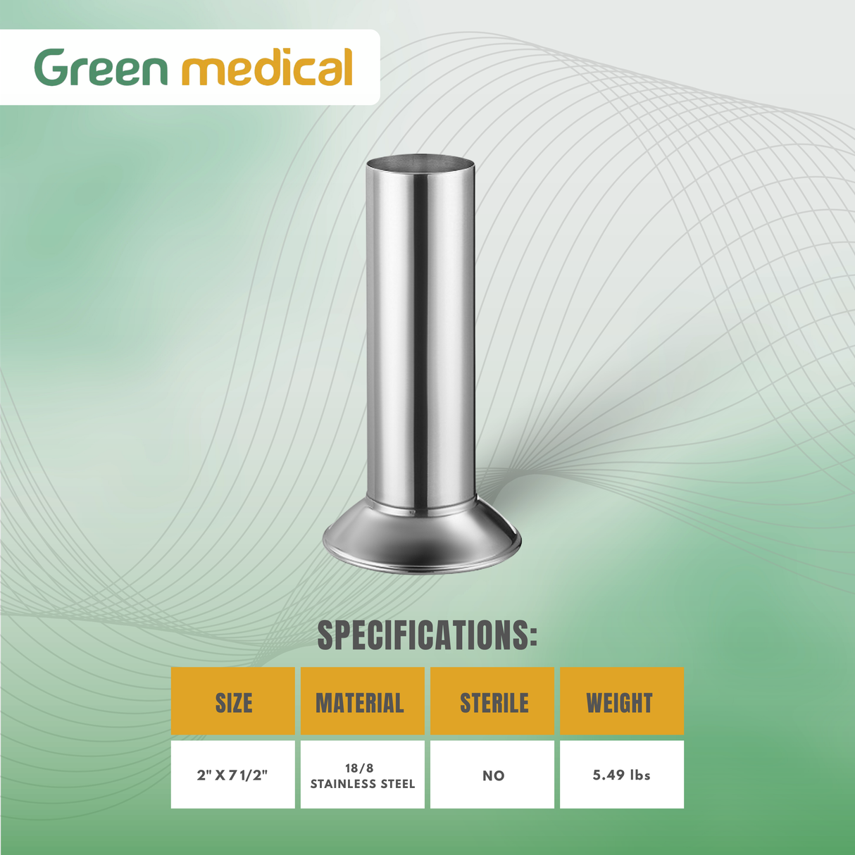 Stainless Steel Forceps Jar Large 2" x 7-1/2" | Surgical Instrument Storage Container