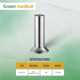 Stainless Steel Forceps Jar Large 2" x 7-1/2" | Surgical Instrument Storage Container