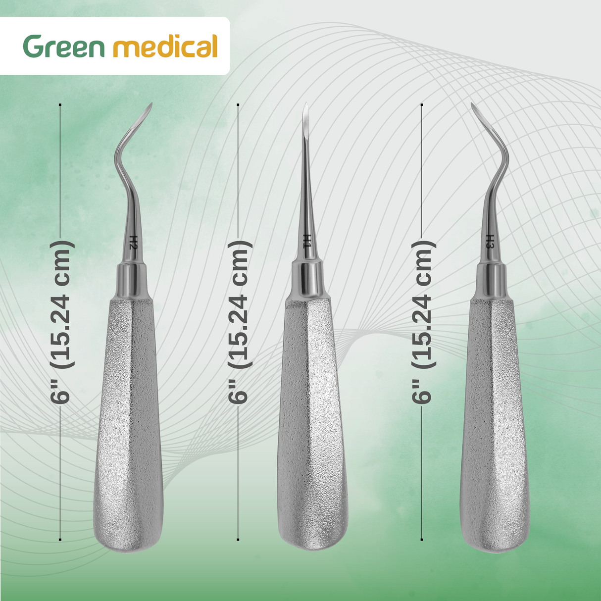 Dental Heidbrink Apex Root Tip Pick Elevators With Non-Slip Octagonal Handle