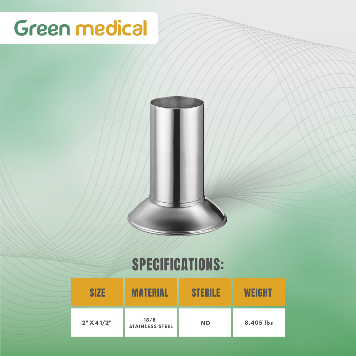 Stainless Steel Forceps Jar Small 2" x 4-1/2" | Medical Surgical Instrument Storage Container