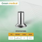 Stainless Steel Forceps Jar Small 2" x 4-1/2" | Medical Surgical Instrument Storage Container
