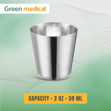 Stainless Steel Medicine Cup, 2 oz – Durable Reusable Medical & Dental Cup (2-1/4" x 2-1/16")