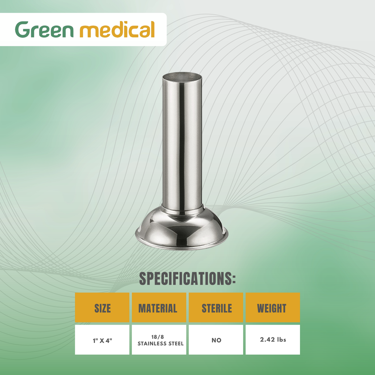 Stainless Steel Thermometer Jar – 1″ x 4″ Medical Instrument Storage Container