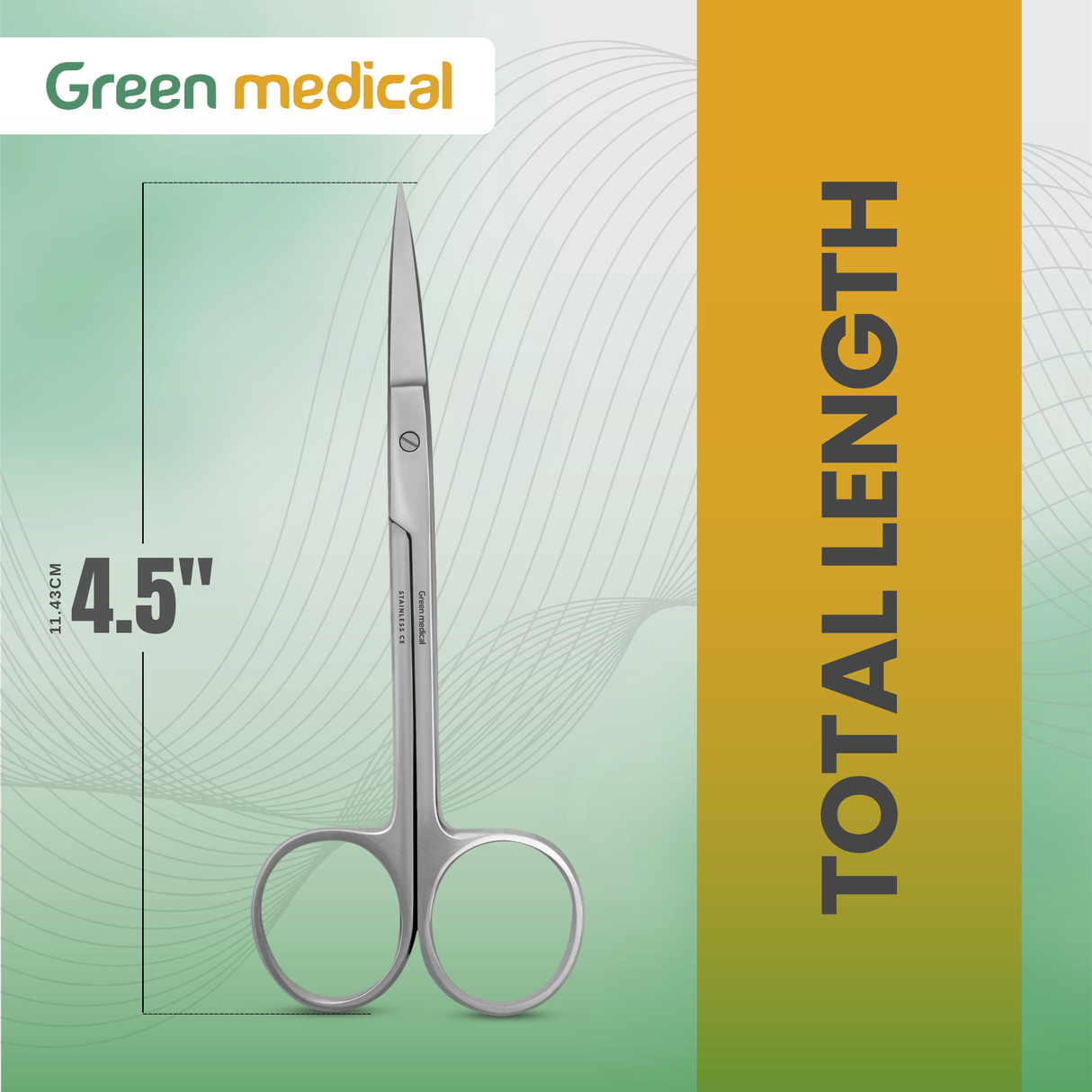 12 Pcs Iris Scissors 4.5" Straight – Precision Surgical & Dental Cutting Scissors – German Grade Stainless Steel Instruments