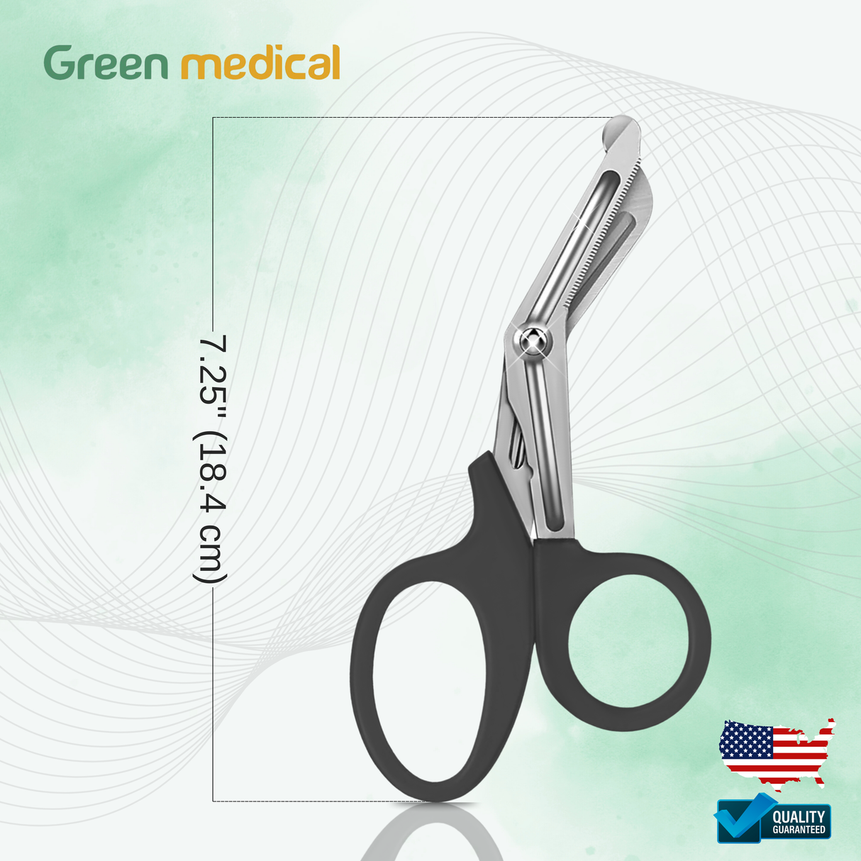 Paramedic EMT EMS Trauma Shear Nurse Scissor First Aid 7.25" Black German Grade