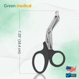 Paramedic EMT EMS Trauma Shear Nurse Scissor First Aid 7.25" Black German Grade