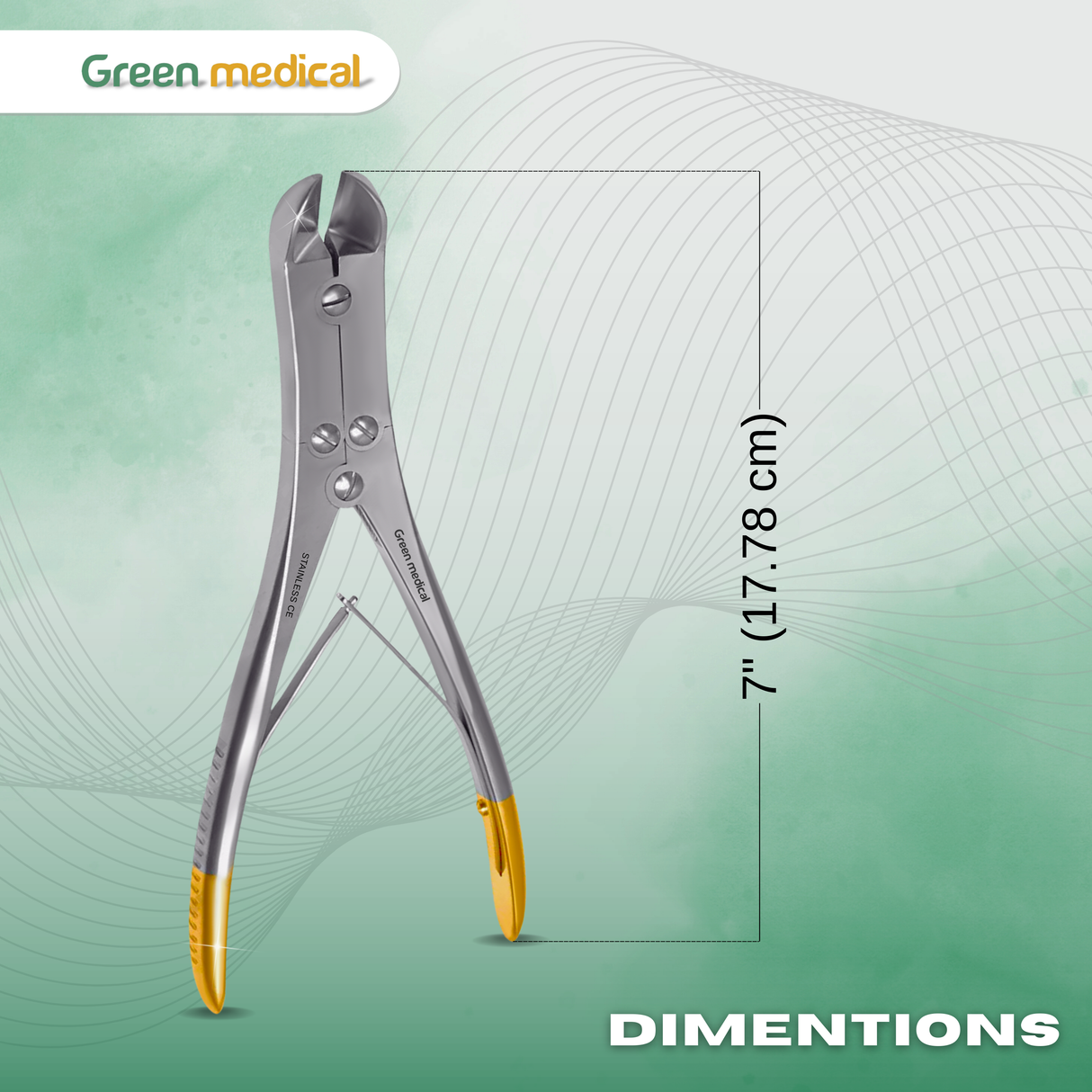 T/C Pin and Wire Cutter Double Action 7" Angled Stainless Steel German Grade