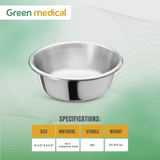 7 Quart Stainless Steel Solution Bowl – Medical & Surgical Grade (13-1/2″ x 4-1/2″)