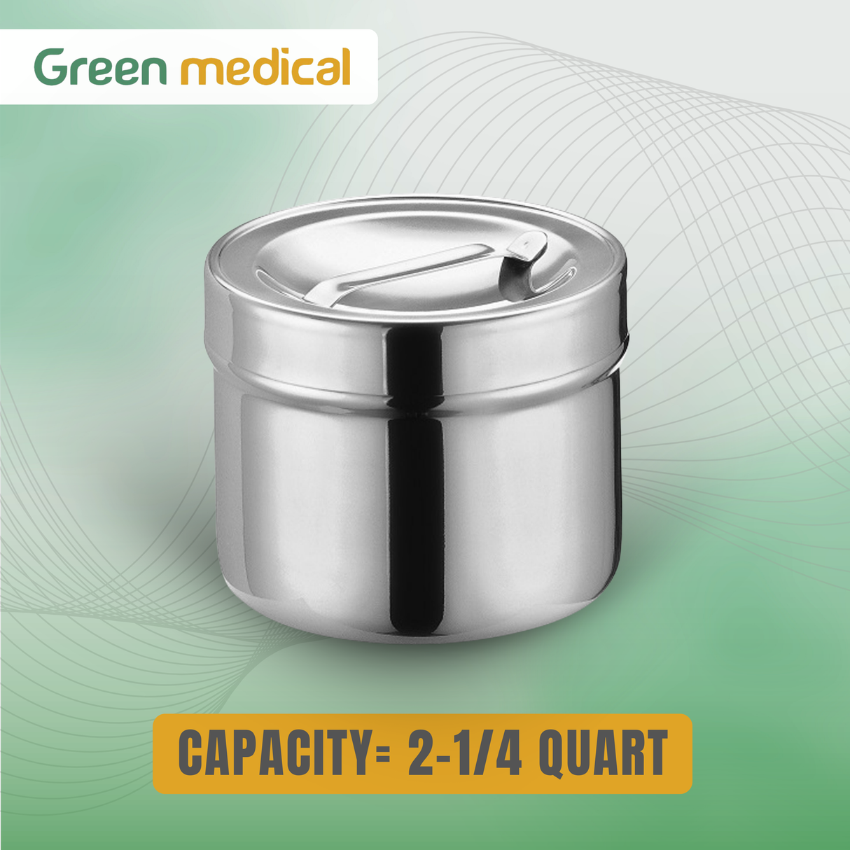 Dressing Jar, 2‑1/4 qt – Stainless Steel Reusable Medical Storage Container