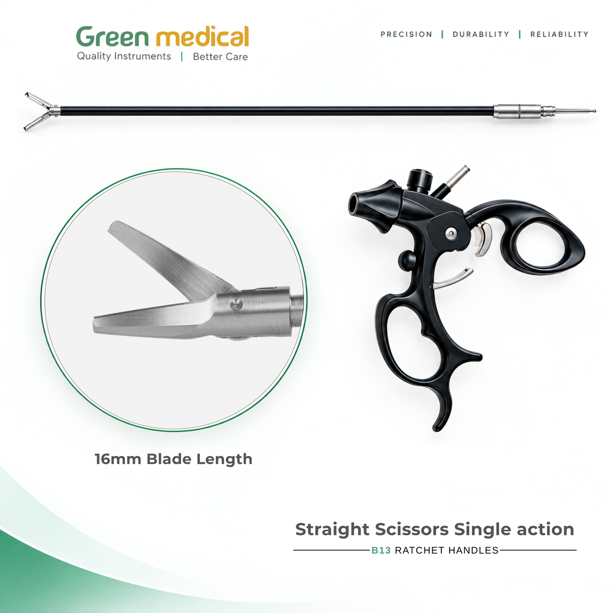 Reusable Monopolar Endoscopic Electrosurgical Instruments – German Stainless Steel
