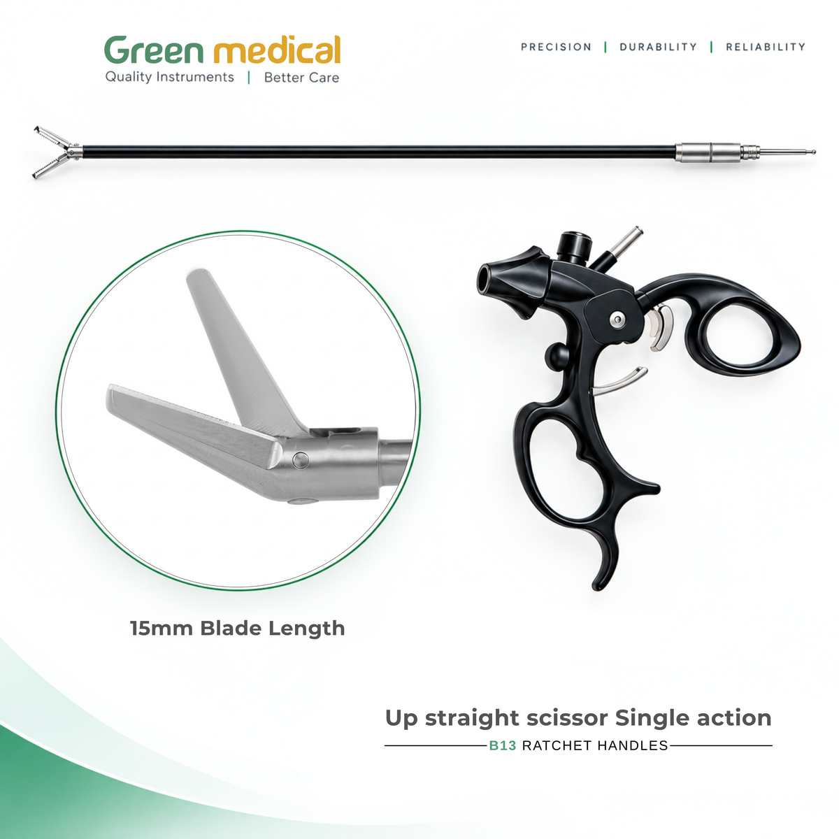 Reusable Monopolar Endoscopic Electrosurgical Instruments – German Stainless Steel