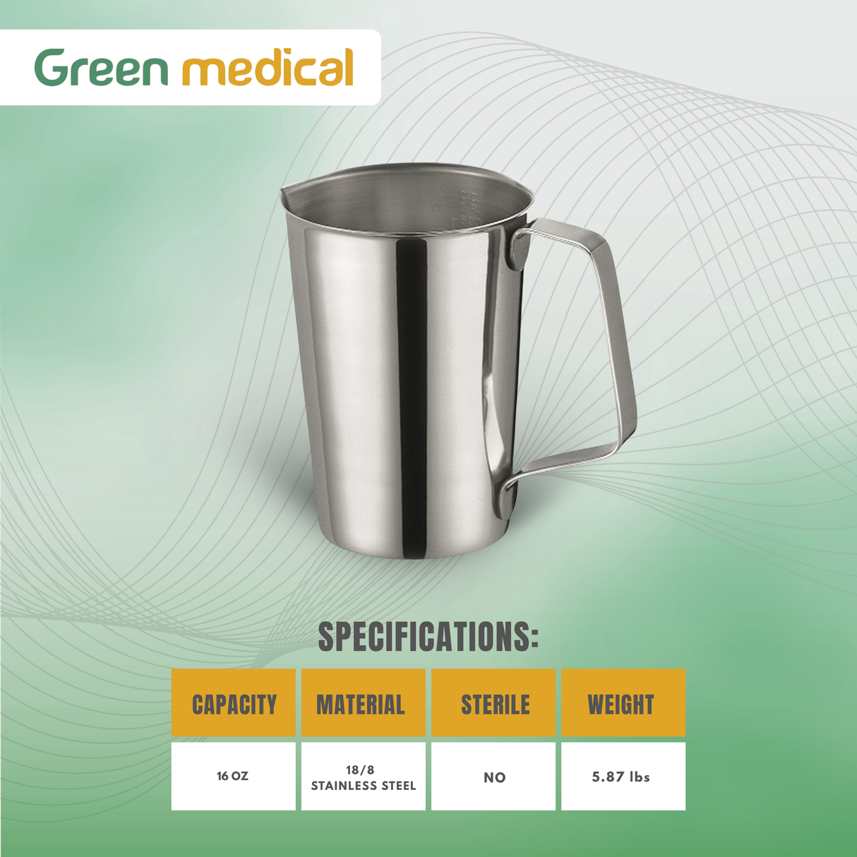 Stainless Steel Beaker 16 oz – Laboratory Medical Dental Utility Cup, Autoclavable
