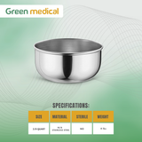 Stainless Steel Sponge Bowl, 3/8 Quart – Medical & Surgical Utility Bowl