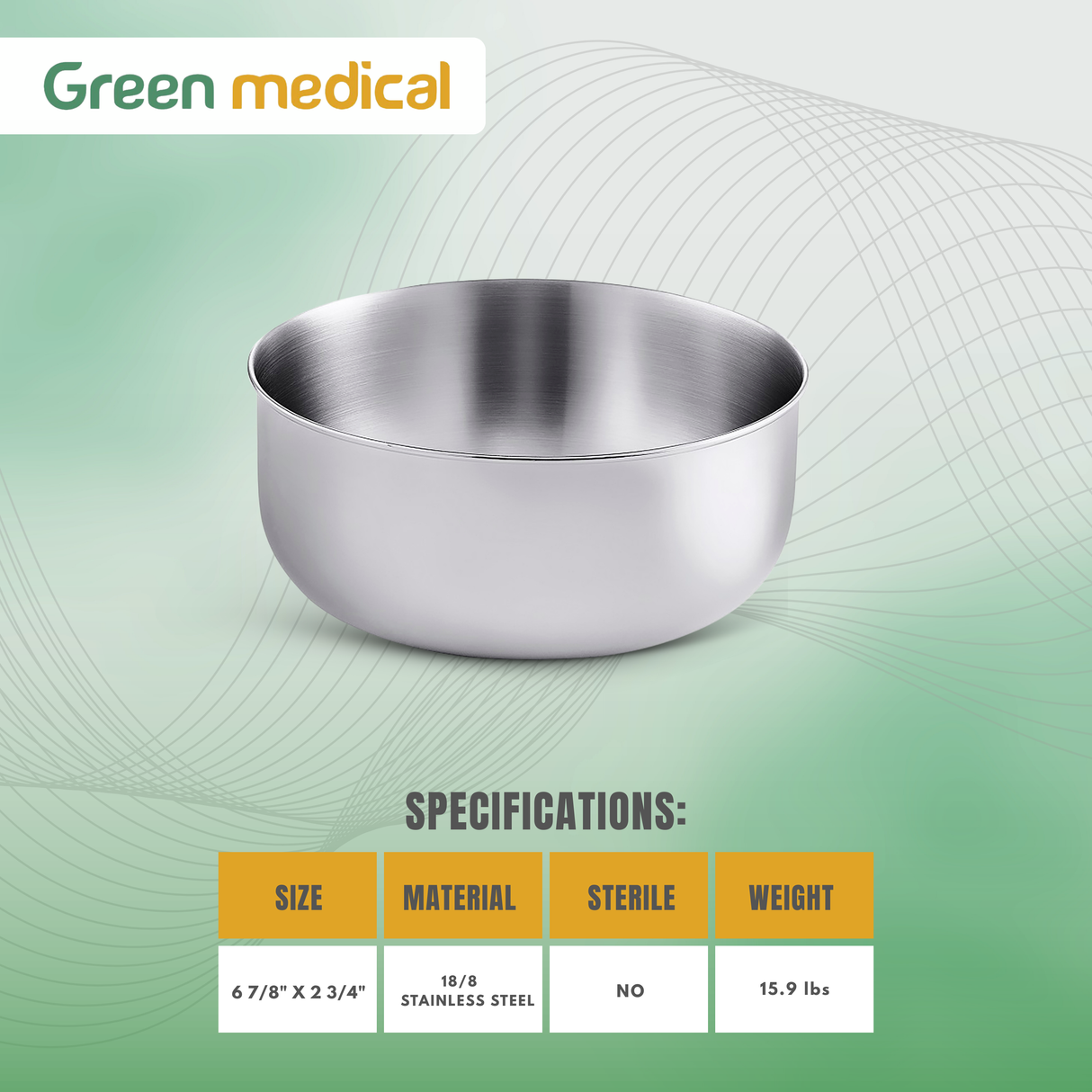 Stainless Steel Sponge Bowl – 1-7/8 Quart Surgical & Medical Utility Bowl