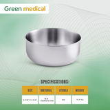 Stainless Steel Sponge Bowl – 1-7/8 Quart Surgical & Medical Utility Bowl
