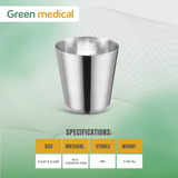 Stainless Steel Medicine Cup, 2 oz – Durable Reusable Medical & Dental Cup (2-1/4" x 2-1/16")