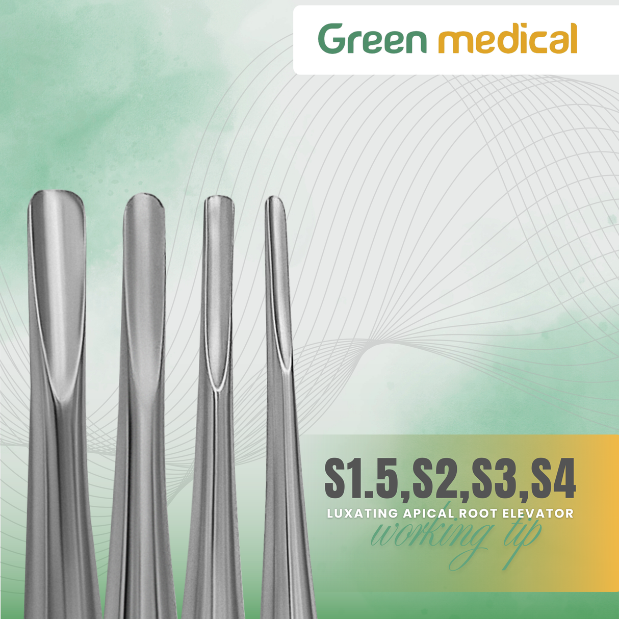 Dental Luxating Root Tip Elevators Set – Straight, Octagonal Handle
