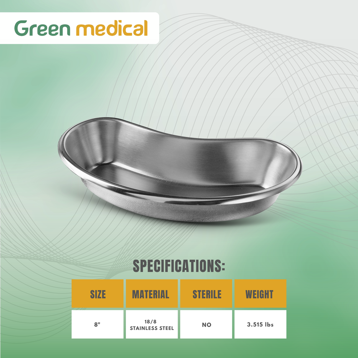 Emesis Basin 16 oz – 8" Stainless Steel Medical Surgical Kidney Bowl