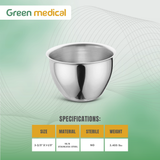 Stainless Steel Iodine Cup, 6 oz – Medical Surgical Grade Bowl,3-2/5" x 1-1/5"
