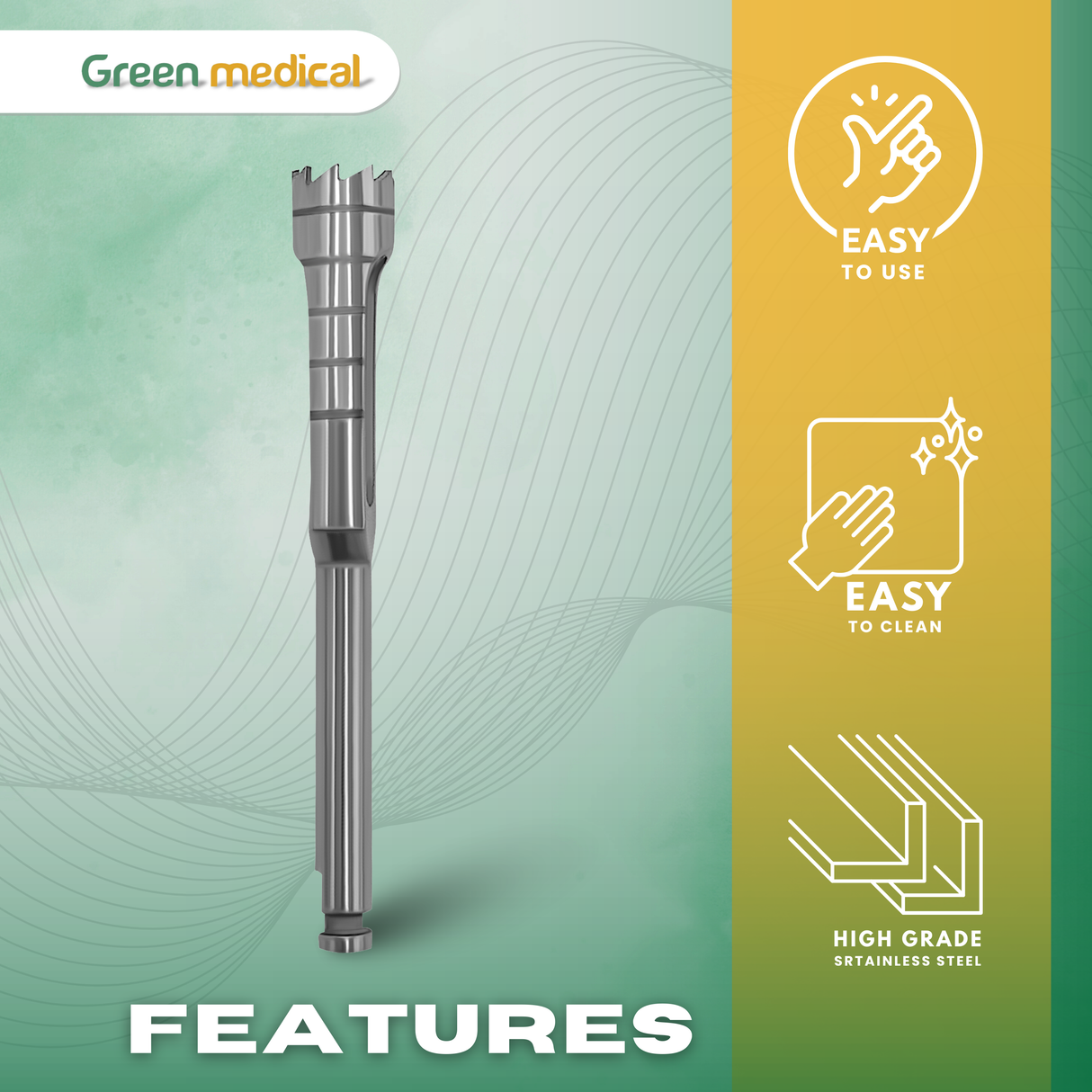 Dental Trephine Drill Surgical Implant Tool 1 Pc – Stainless Steel, High Precision