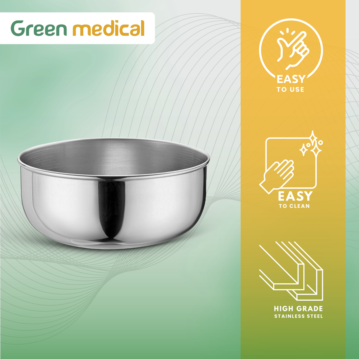 Stainless Steel Sponge Bowl – 1 Quart | Medical & Surgical Utility Bowl
