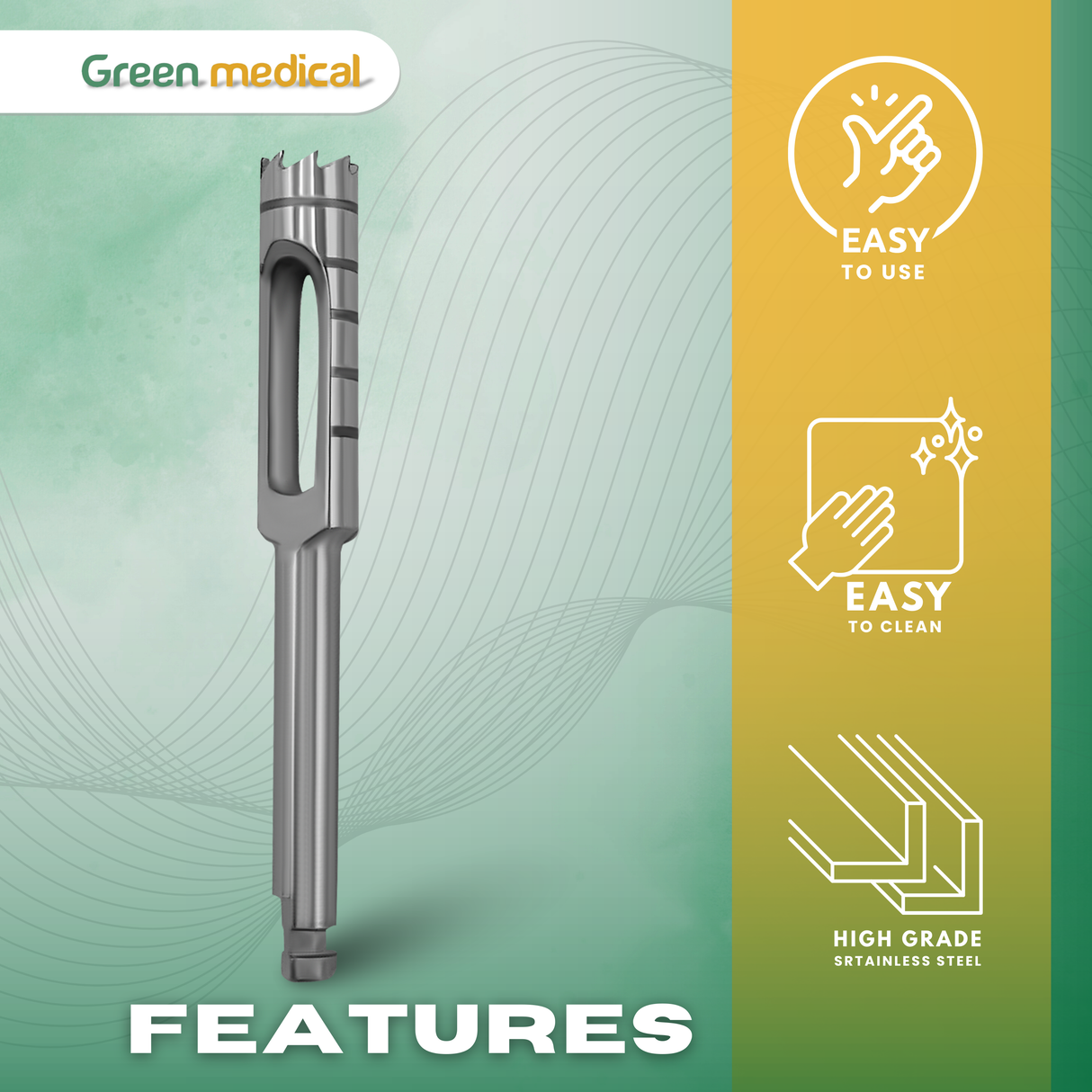 Dental Trephine Drill Surgical Implant Tool 1 Pc – Stainless Steel, Precise Cutting