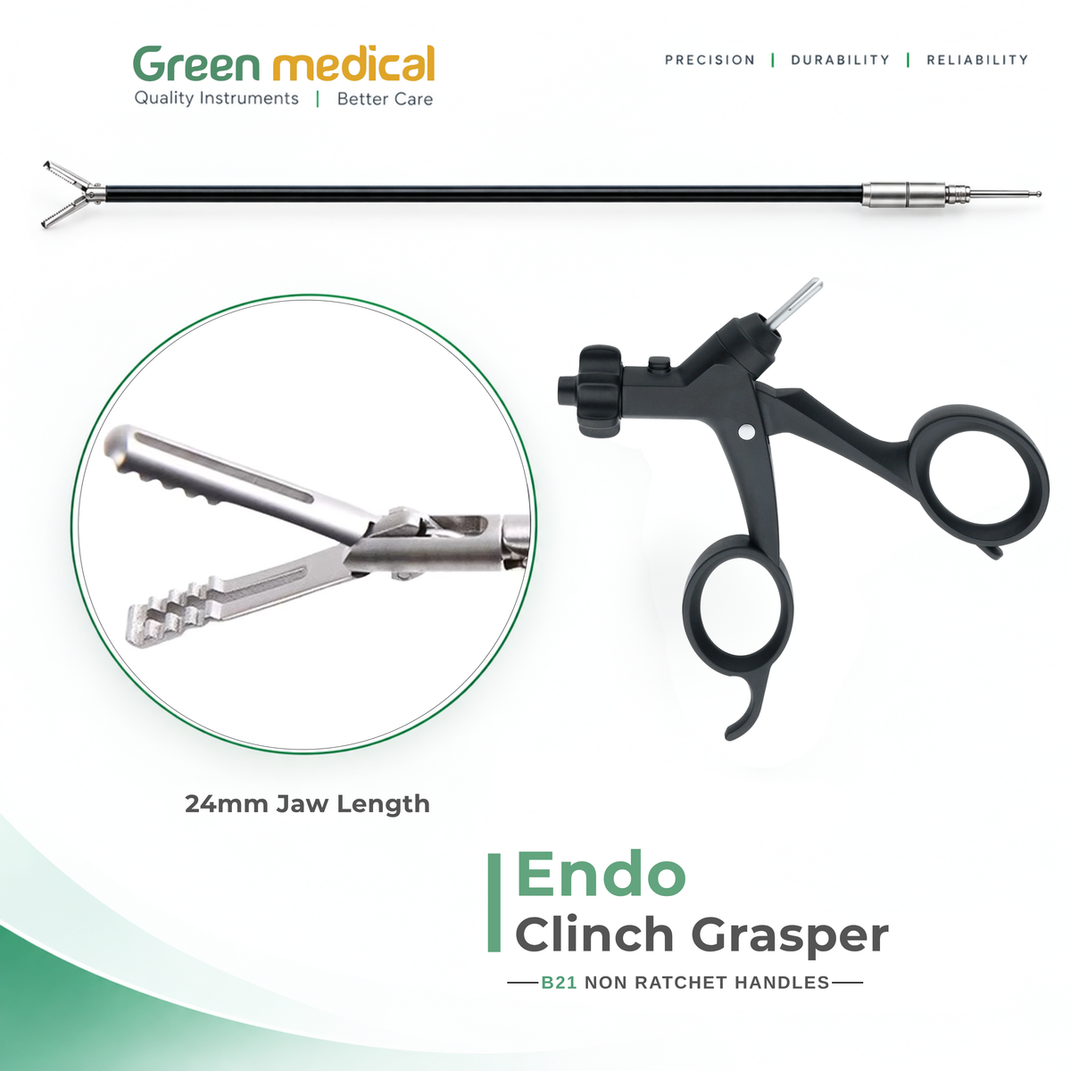 Reusable Monopolar Endoscopic Electrosurgical Instruments With B21 Non Ratchet Handle – German Stainless Steel