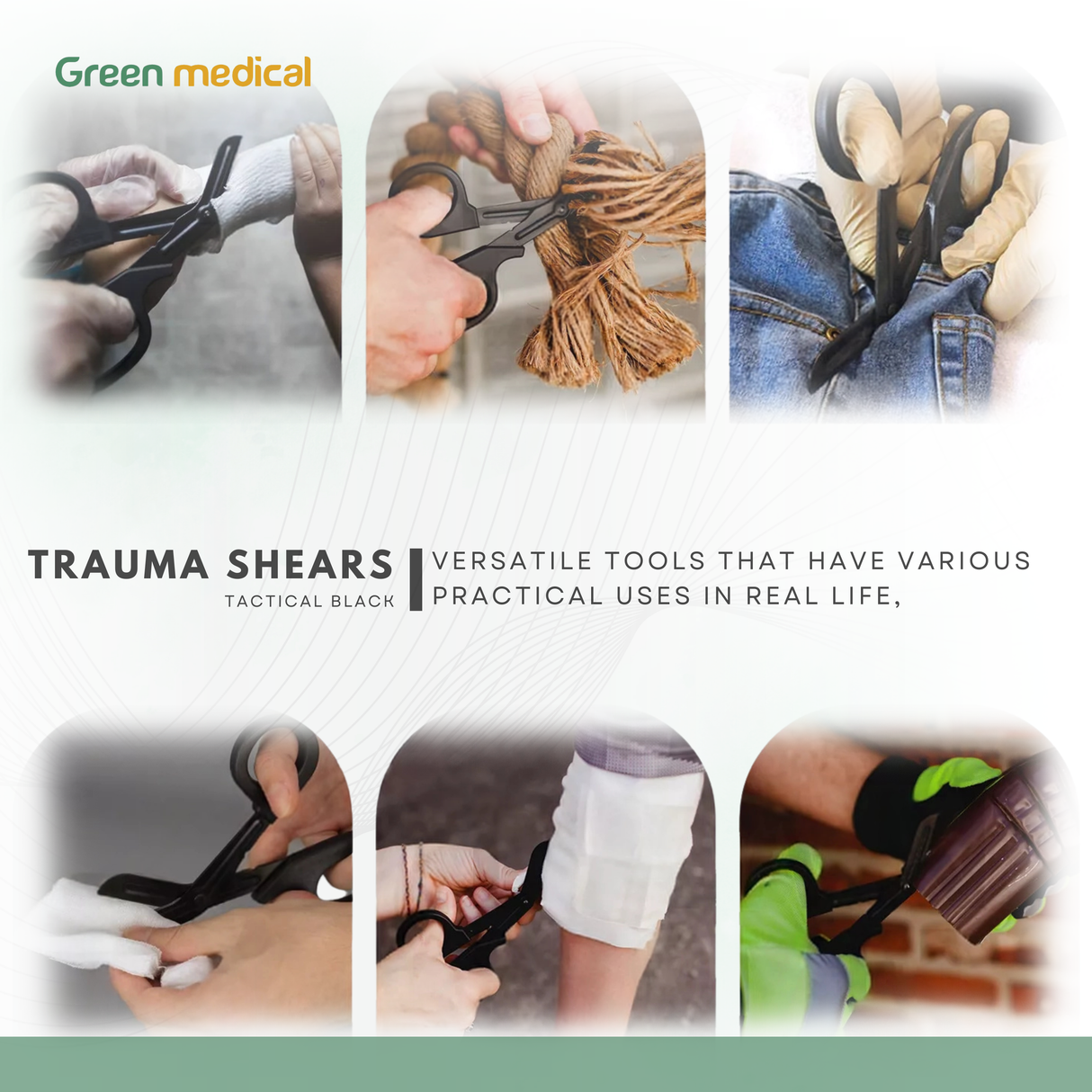 Paramedic EMT Trauma Shears Nurse Scissors First Aid 7.25" Full Tactical Black