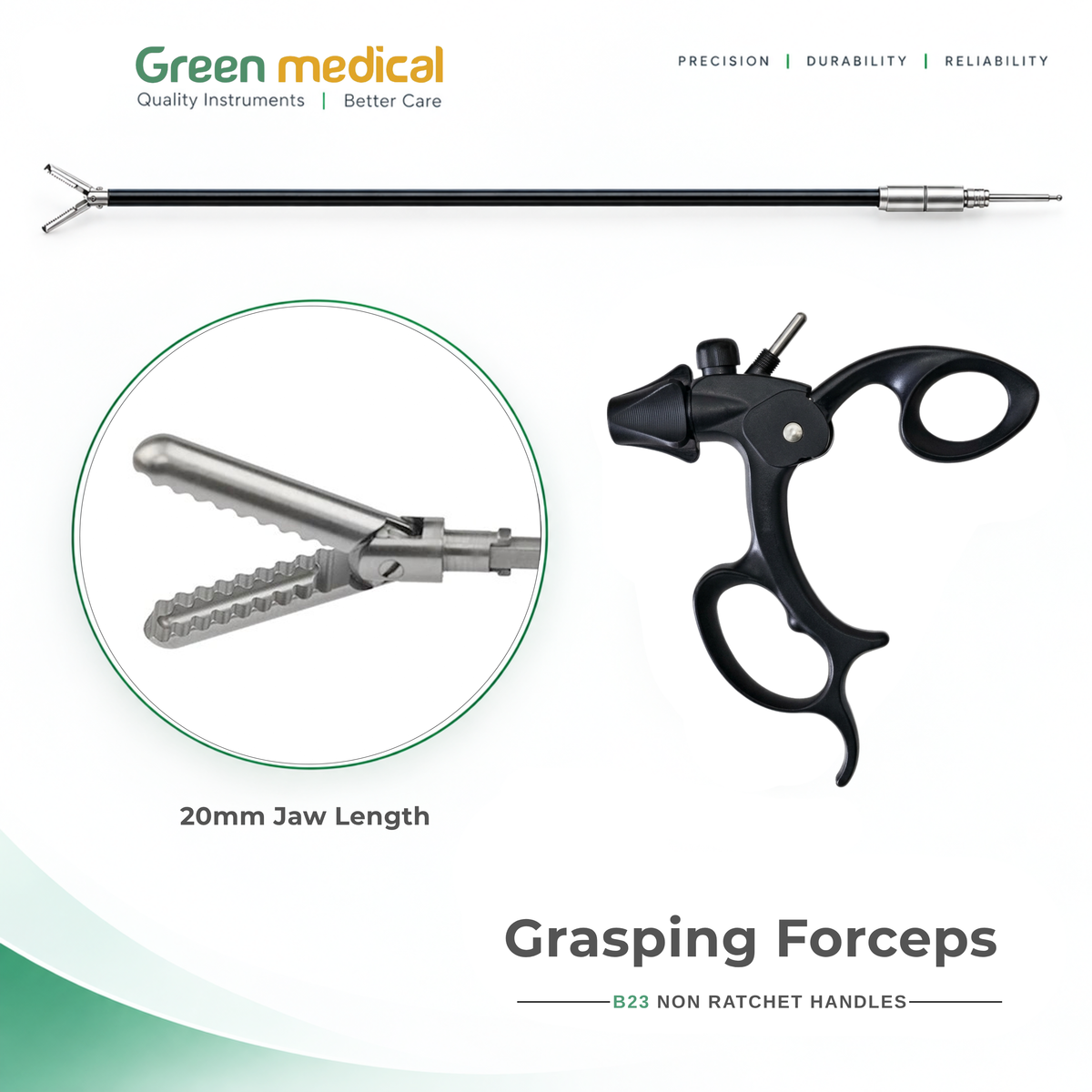 Reusable Monopolar Endoscopic Electrosurgical Instruments With B23 Non Ratchet Handle – German Stainless Steel