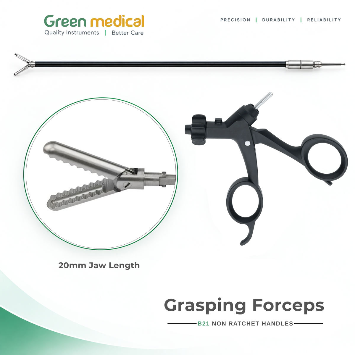 Reusable Monopolar Endoscopic Electrosurgical Instruments With B21 Non Ratchet Handle – German Stainless Steel