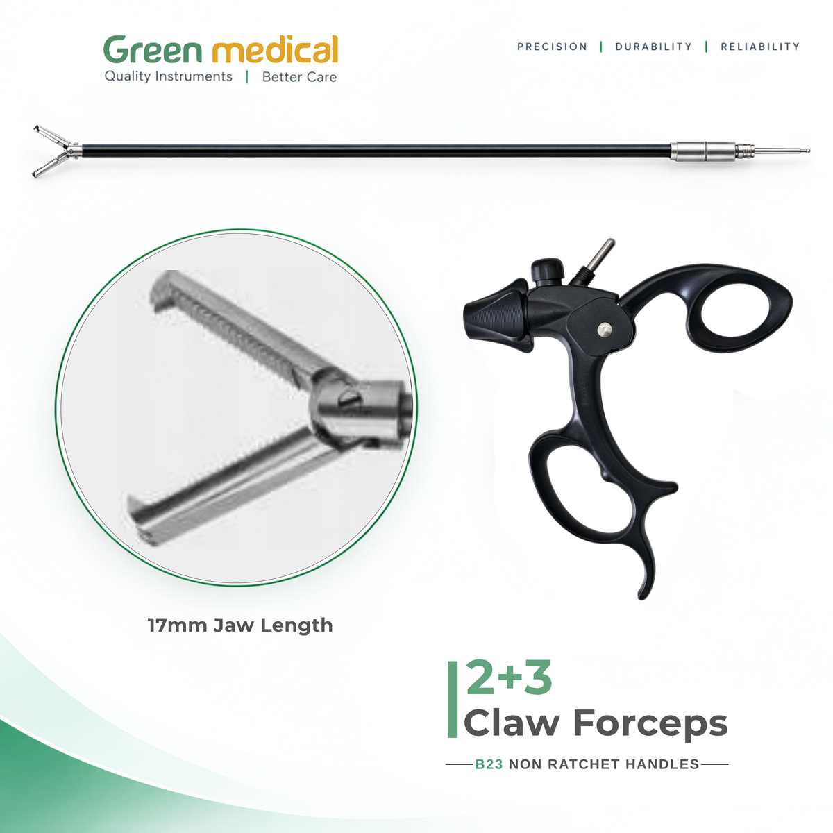 Reusable Monopolar Endoscopic Electrosurgical Instruments With B23 Non Ratchet Handle – German Stainless Steel