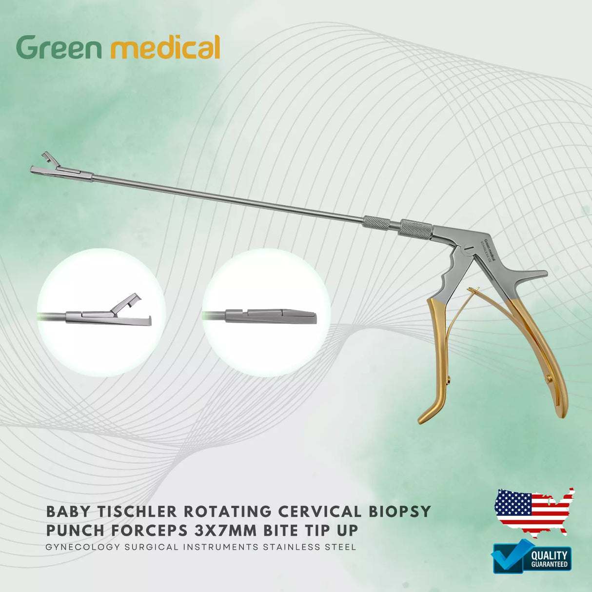 Baby Tischler Rotating Cervical Biopsy Punch Forceps 3x7mm Bite Tip Up