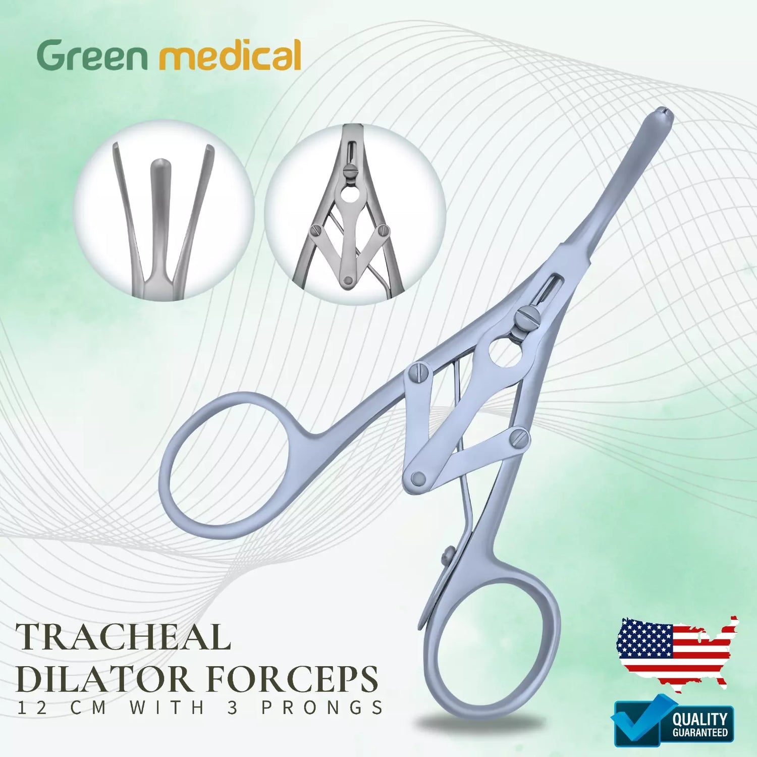 Laborde Tracheal Dilator Forceps 3 Prong 12 CM Surgical OB/Gynecology Instrument