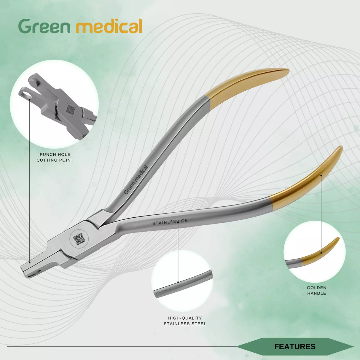 Orthodontic Punch Hole Plier Thermal Forming Retainer Clear Aligner Braces Plier