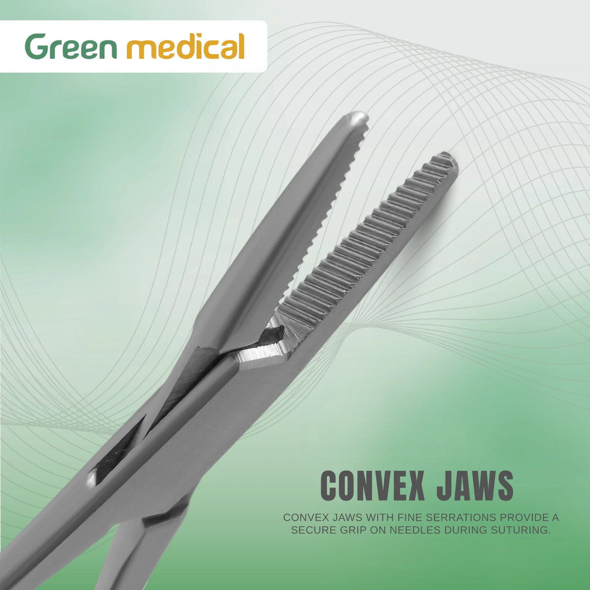 Brown Needle Holder 13cm Convex Jaws, Fine Serration StainlessSteel German Grade