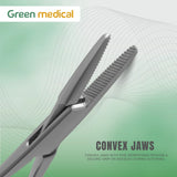 Brown Needle Holder 13cm Convex Jaws, Fine Serration StainlessSteel German Grade