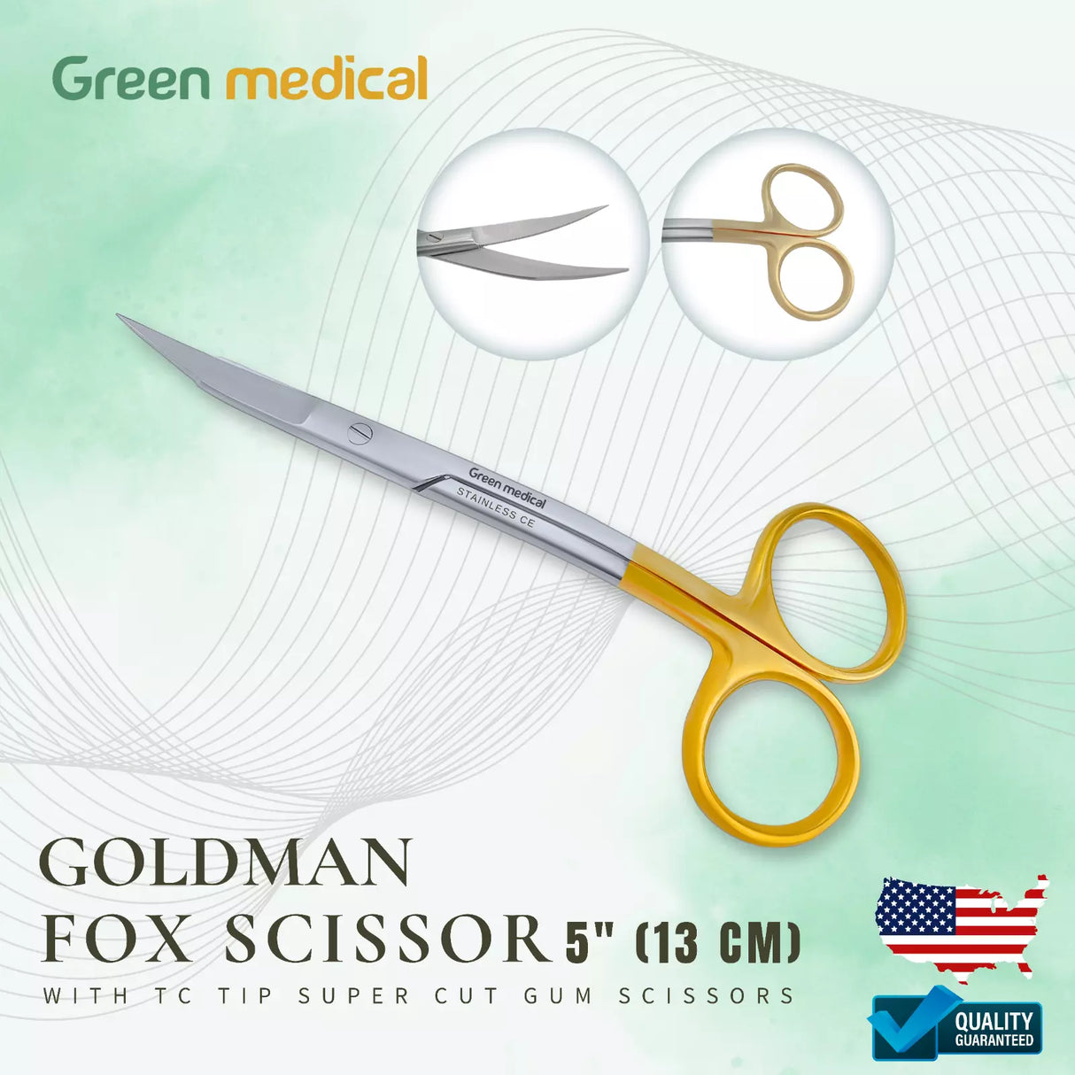 Goldman Fox Scissor 5" (13 CM) With TC Tip Super Cut Gum Scissors