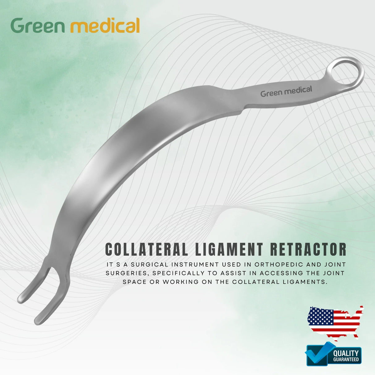 Collateral Ligament Retractor 5mm Prong & 11mm Gap PCL Orthopedic Instruments
